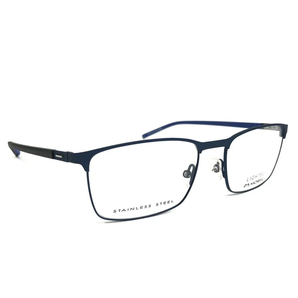 Lightec by Morel Eyeglasses Frames 30011L BN08 Black Blue Square 54-18-145